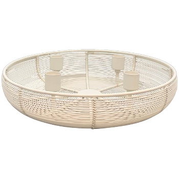 KerzenHalter Dazz, creme, Metall, 29x29x6,5 cm