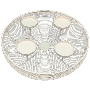 KerzenHalter Dazz, creme, Metall, 36,5x36,5x9,5 cm