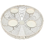 KerzenHalter Dazz, creme, Metall, 36,5x36,5x9,5 cm