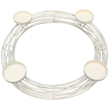 KerzenHalter Dazz, creme, Metall, 46,5x43x8 cm