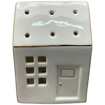 LED Haus CœuR, weiß, Porzellan, 7x6x9,5 cm
