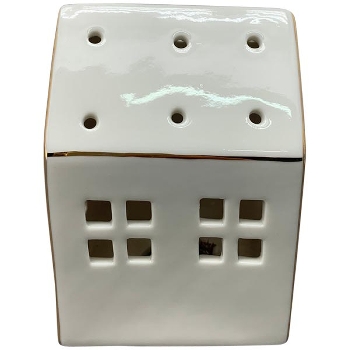 LED Haus CœuR, weiß, Porzellan, 7x6x9,5 cm