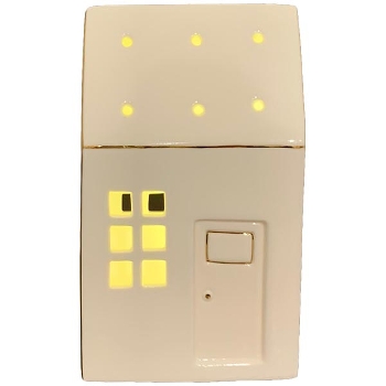 LED Haus CœuR, weiß, Porzellan, 10x8x17 cm