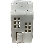 LED Haus CœuR, weiß, Porzellan, 9x9x18,5 cm