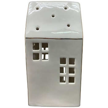 LED Haus CœuR, weiß, Porzellan, 9x9x18,5 cm