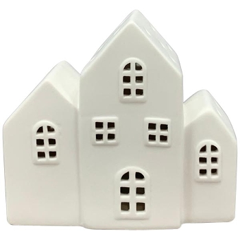 LED Haus CœuR, weiß, Porzellan, 11x5,5x9,6 cm