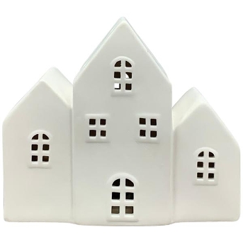 LED Haus CœuR, weiß, Porzellan, 15,5x6x13,2 cm