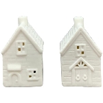 LED Haus CœuR, weiß, Porzellan, 8,5x7,8x11,3 cm