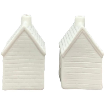 LED Haus CœuR, weiß, Porzellan, 8,5x7,8x11,3 cm