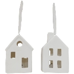 LED HausHänger CœuR, weiß, Porzellan, 6x4,5x8,5 cm