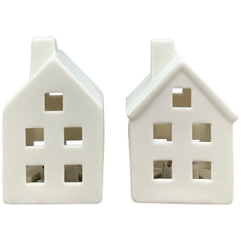 LED Haus CœuR, weiß, Porzellan, 5,7x4,5x7,6 cm