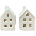LED Haus CœuR, weiß, Porzellan, 5,7x4,5x7,6 cm