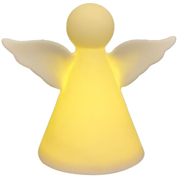 LED Engel CœuR, weiß, Porzellan, 11,9x10,1x13 cm