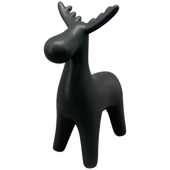 Rentier XOXO, schwarz, Porzellan, 8,5x6,5x12 cm