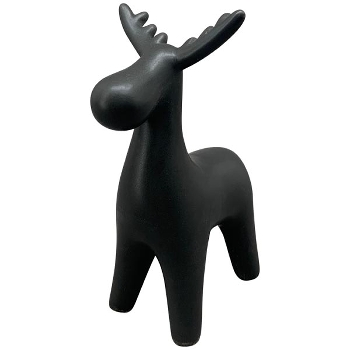 Rentier XOXO, schwarz, Porzellan, 12,5x7,5x15,5 cm