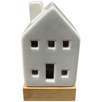 LED Haus CœuR, weiß, Dolomite, 6,5x6,5x12 cm