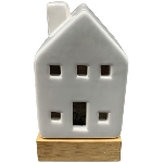 LED Haus CœuR, weiß, Dolomite, 6,5x6,5x12 cm
