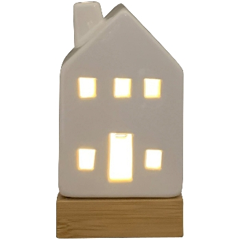 LED Haus CœuR, weiß, Dolomite, 6,5x6,5x12 cm