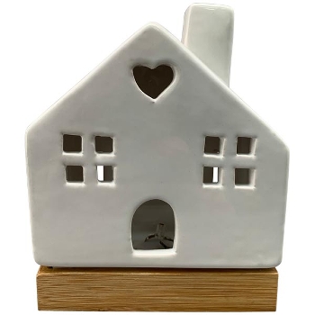 LED Haus CœuR, weiß, Dolomite, 11,5x6,5x14 cm