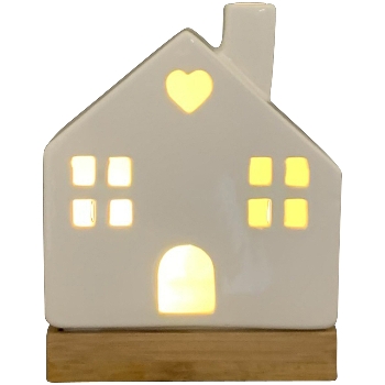 LED Haus CœuR, weiß, Dolomite, 11,5x6,5x14 cm