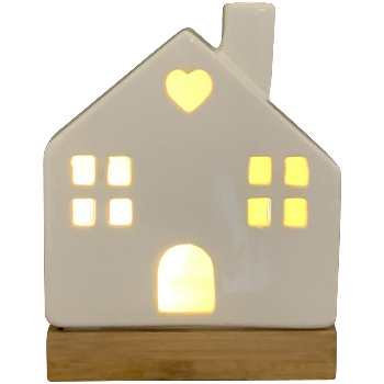 LED Haus CœuR, weiß, Dolomite, 13x6,5x17,5 cm