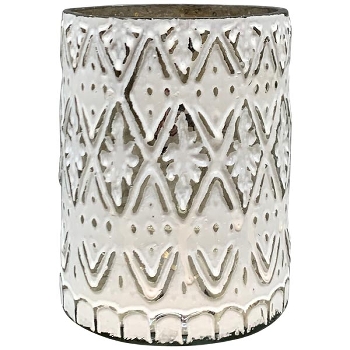 WindLicht Vitreous, weiß, Glas, 9x9x17 cm
