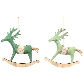 Rentier/PferdHänger RUNT, PU/Holz, 20x2x19 cm