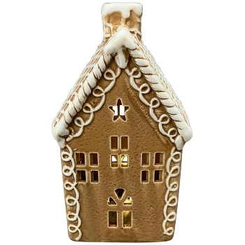 LebkuchenHaus mit LED Gingerbread, Dolomite, 11x8,5x21 cm