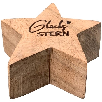 GlücksStern Dost, natur, Holz, 5x5x3 cm