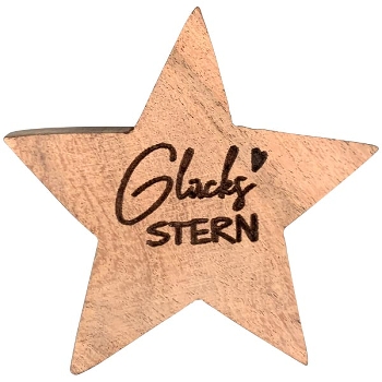 GlücksStern Dost, natur, Holz, 5x5x3 cm