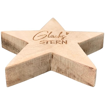 GlücksStern Dost, natur, Holz, 9x9x3 cm