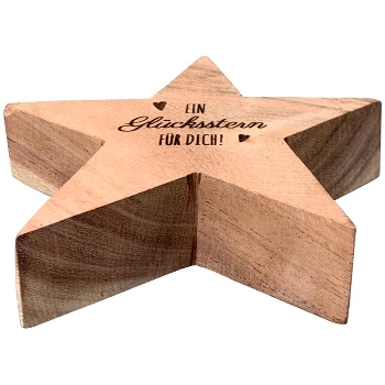 GlücksStern Dost, natur, Holz, 15x15x4 cm