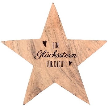 GlücksStern Dost, natur, Holz, 20x20x4 cm