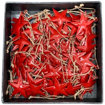SternHänger Enamel, rot, Metall, 5x0,5x5 cm