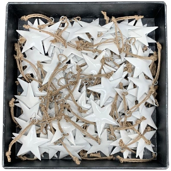 SternHänger Enamel, weiß, Metall, 5x0,5x5 cm
