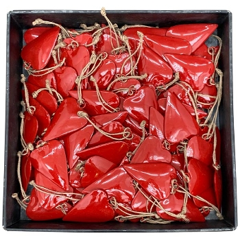 HerzHänger Enamel, rot, Metall, 4x1x6 cm