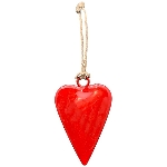 HerzHänger Enamel, rot, Metall, 5,5x1x8 cm