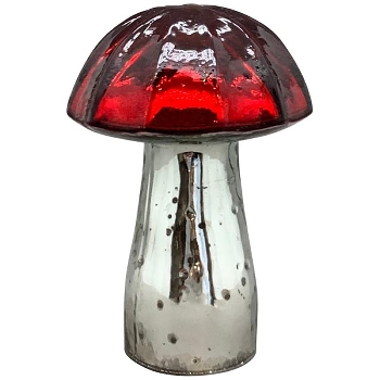 Pilz Vitreous, rot, Glas, 6x6x9,5 cm