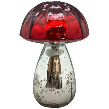 Pilz Vitreous, rot, Glas, 9x9x13 cm