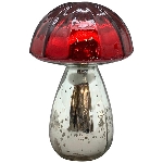 Pilz Vitreous, rot, Glas, 9x9x13 cm