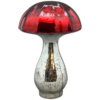 Pilz Vitreous, rot, Glas, 12x12x18,5 cm