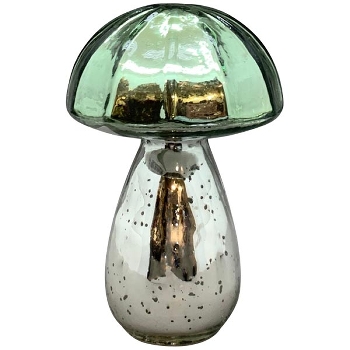 Pilz Vitreous, grün, Glas, 9x9x13 cm