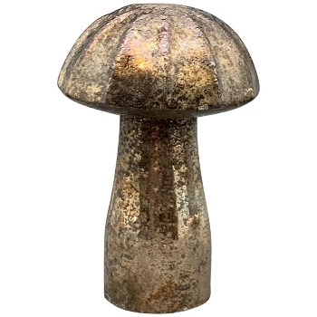 Pilz Vitreous, silber, Glas, 6x6x9,5 cm