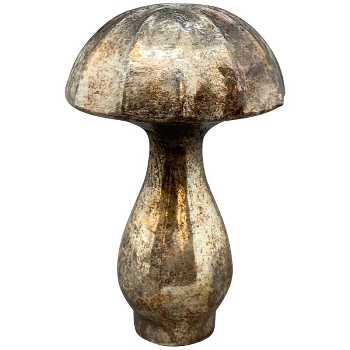 Pilz Vitreous, silber, Glas, 12x12x18,5 cm