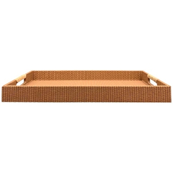 Tablett AVOIR, braun, MDF/PU, 42x28x4 cm