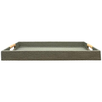 Tablett AVOIR, dunkelgrün, MDF/PU, 42x28x4 cm