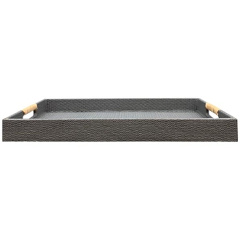 Tablett AVOIR, grau, MDF/PU, 42x28x4 cm