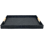 Tablett AVOIR, schwarz, MDF/PU, 42x28x4 cm