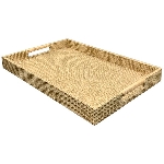 Tablett AVOIR, beige, MDF/PU, 42x28x4 cm