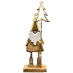 Santa LED Puri, Holz/Alu, natur/gold/weiß, 16x2,5x34 cm